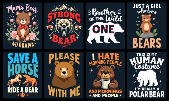 Bear T-Shirt Design Bundle: Graphics That Build Local Brand Identity