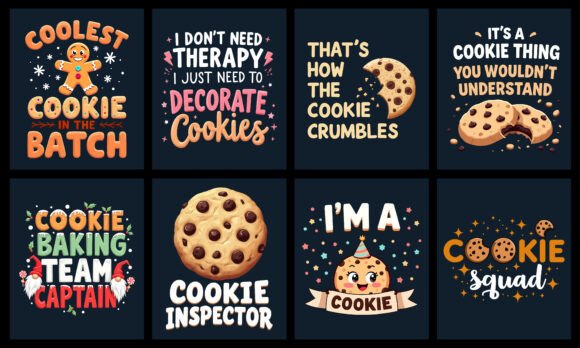 Cookies T-Shirt Design Bundle: Graphics & T-Shirt Designs