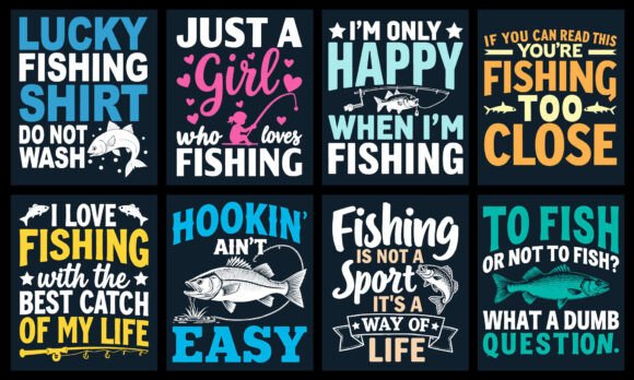 Fishing T-Shirt Design Bundle: Graphics & T-Shirt Designs