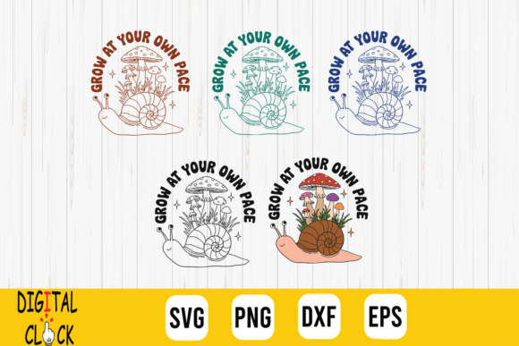 Grow Your Own Pace Growing Mushroom SVG Graphics