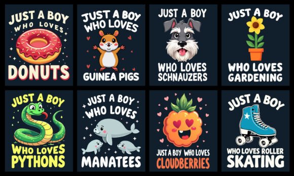 Just a Boy Who Loves T-Shirt Design Graphics