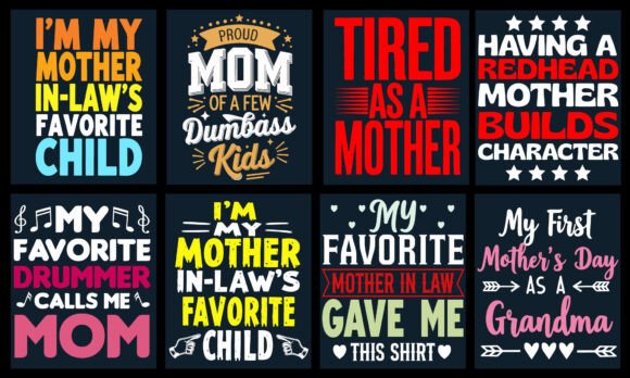 Mother Mummy Mom Graphics & T-Shirt Designs Bundle